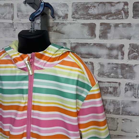 Cat & Jack Multicolor Striped Raincoat 10/12 - Picture 6 of 6